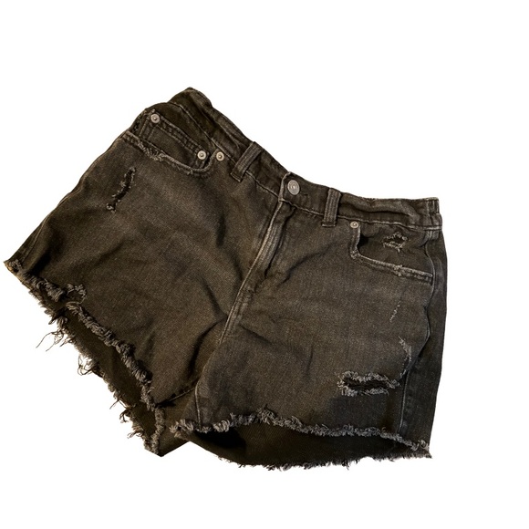 2 pairs of AERIE Black Frayed Jean Shorts - Picture 2 of 10